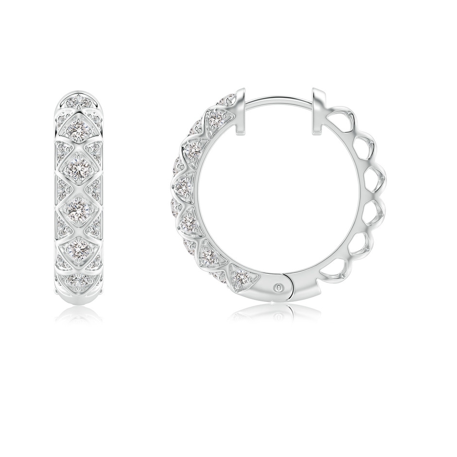 1.7mm IJI1I2 Pave-Set Diamond Geometric Huggie Hoop Earrings in P950 Platinum side-1