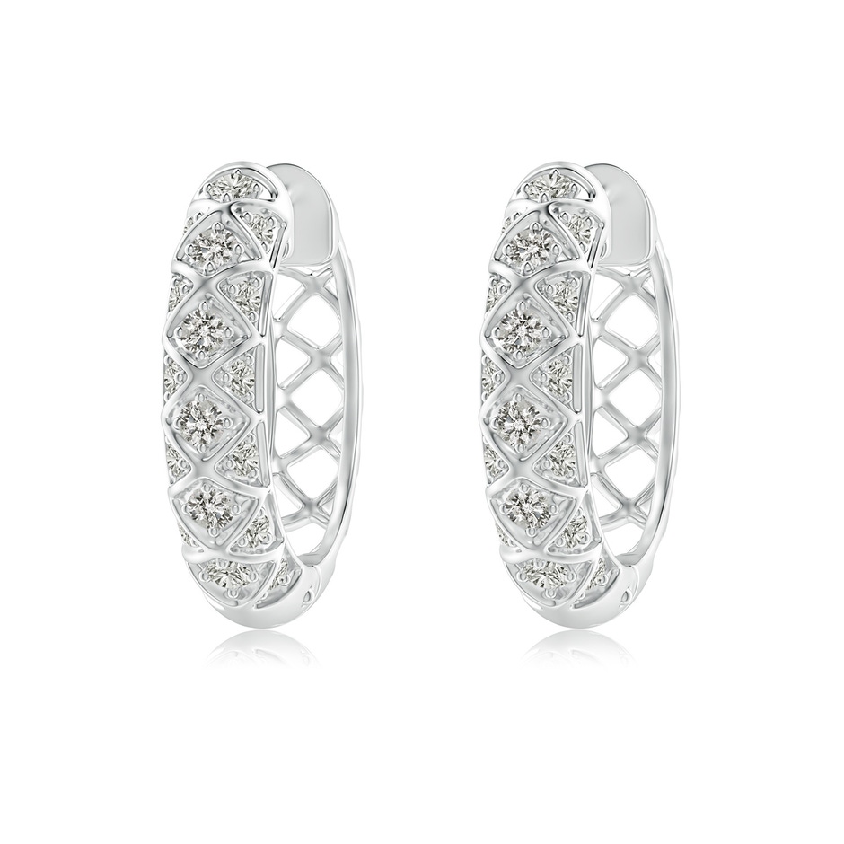 2mm KI3 Pave-Set Diamond Geometric Huggie Hoop Earrings in White Gold 