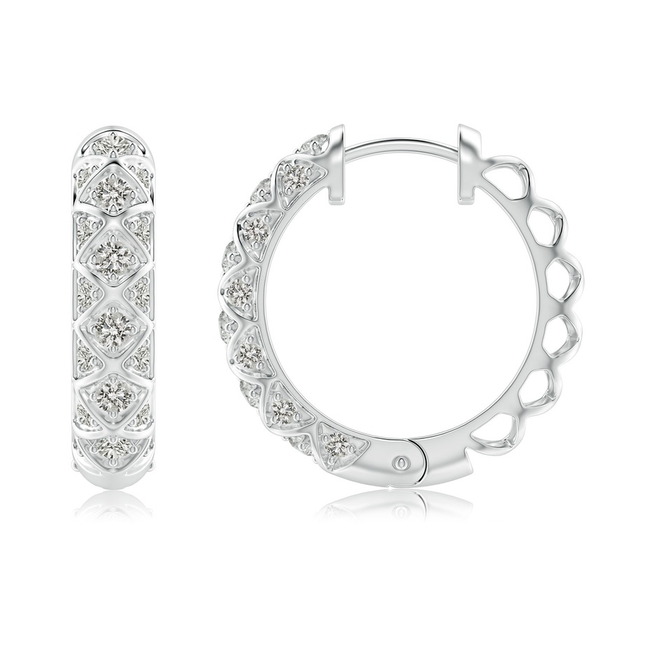 2mm KI3 Pave-Set Diamond Geometric Huggie Hoop Earrings in White Gold side-1