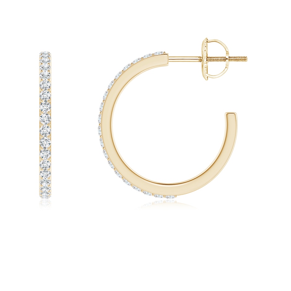 1.3mm GVS2 Classic Prong-Set Diamond Hoop Earrings in Yellow Gold side-1