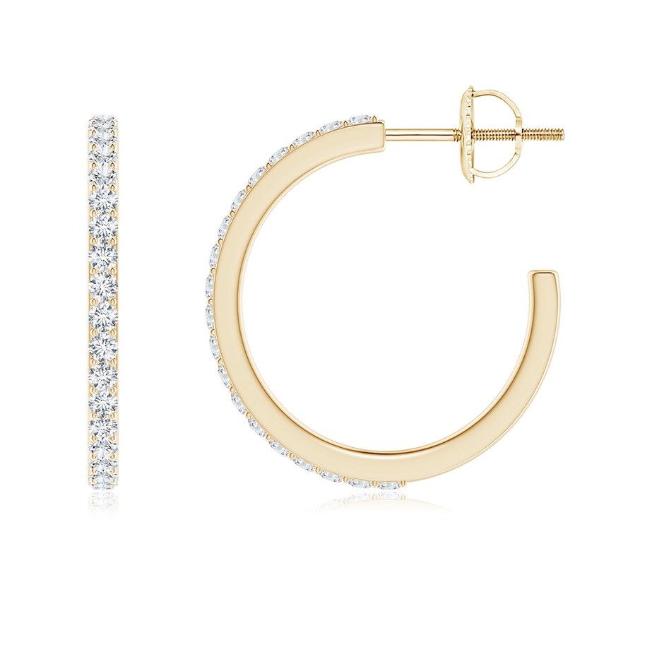 1.45mm GVS2 Classic Prong-Set Diamond Hoop Earrings in Yellow Gold side-1
