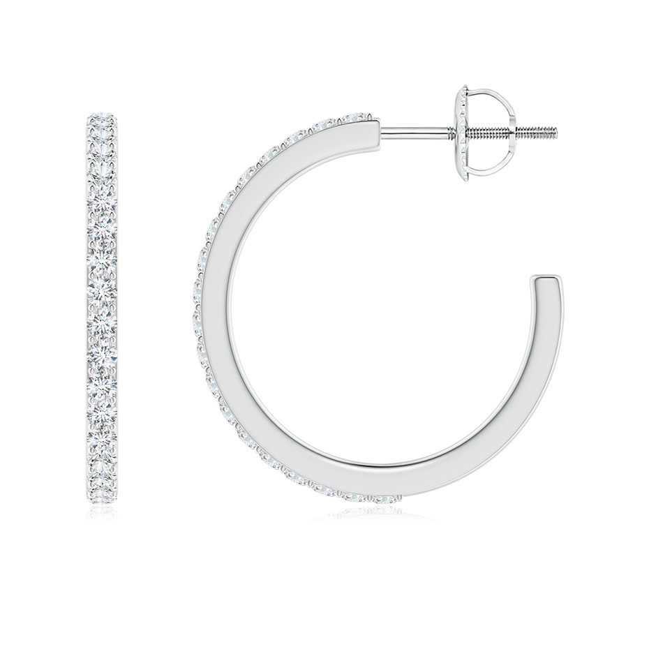 1.55mm GVS2 Classic Prong-Set Diamond Hoop Earrings in White Gold side-1