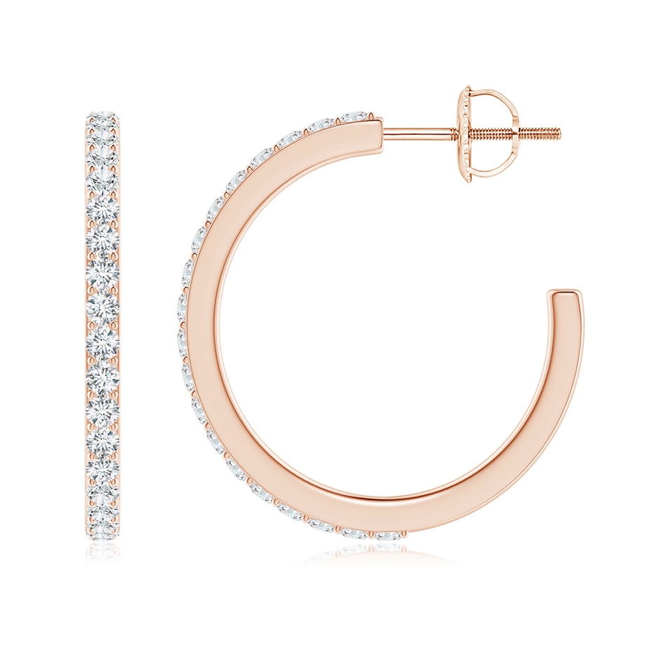 1.75mm GVS2 Classic Prong-Set Diamond Hoop Earrings in Rose Gold side-1