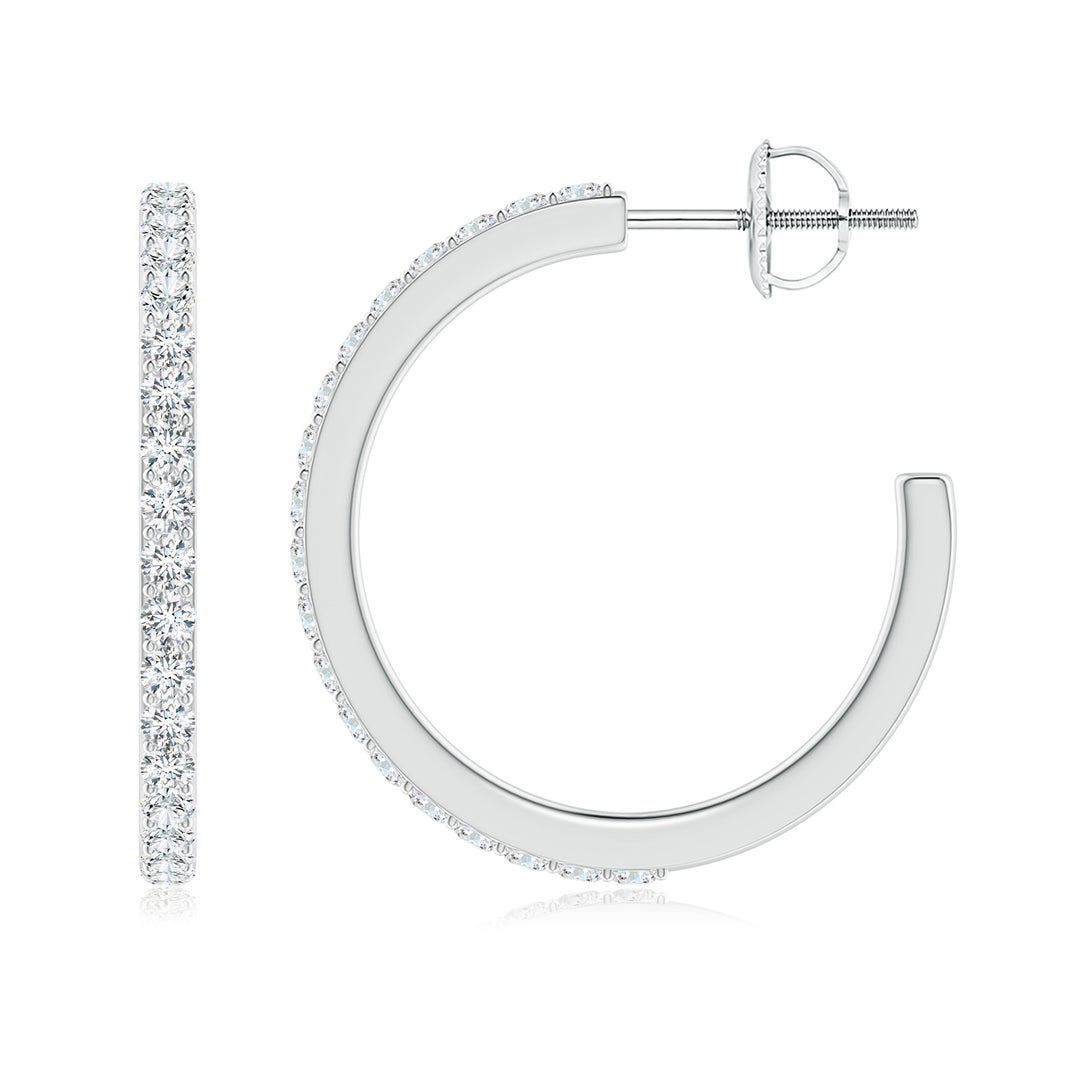 1.75mm GVS2 Classic Prong-Set Diamond Hoop Earrings in White Gold - side 2