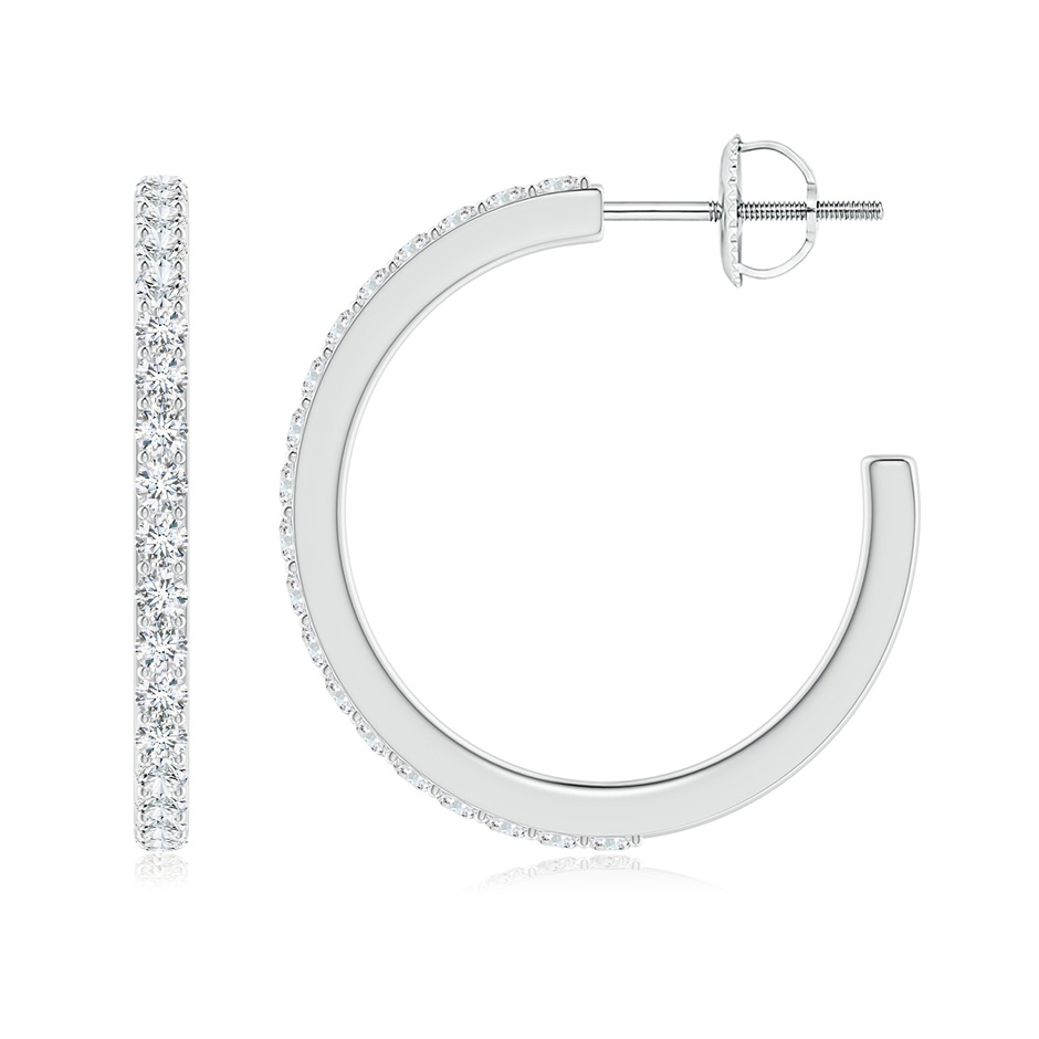 1.75mm GVS2 Classic Prong-Set Diamond Hoop Earrings in White Gold side-1