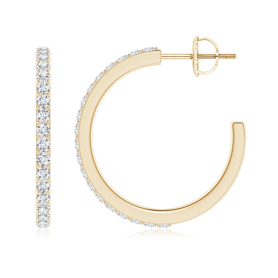 1.75mm GVS2 Classic Prong-Set Diamond Hoop Earrings in Yellow Gold side-1