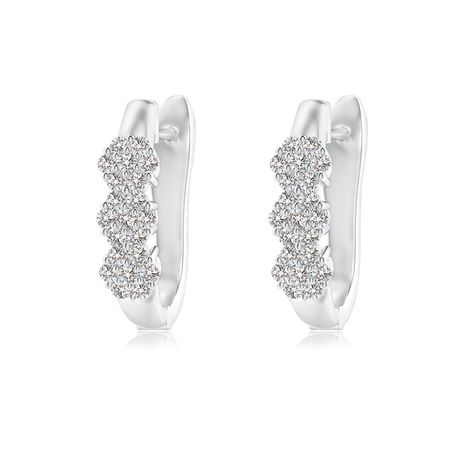1.2mm IJI1I2 Triple Floral Cluster Diamond Hoop Earrings in P950 Platinum 