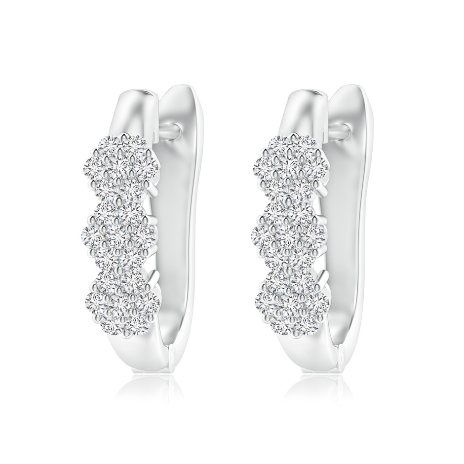 1.5mm HSI2 Triple Floral Clustre Diamond Hoop Earrings in P950 Platinum 