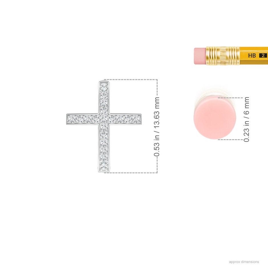 1.1mm GVS2 Pave-Set Diamond Cross Hoop Earrings in P950 Platinum ruler