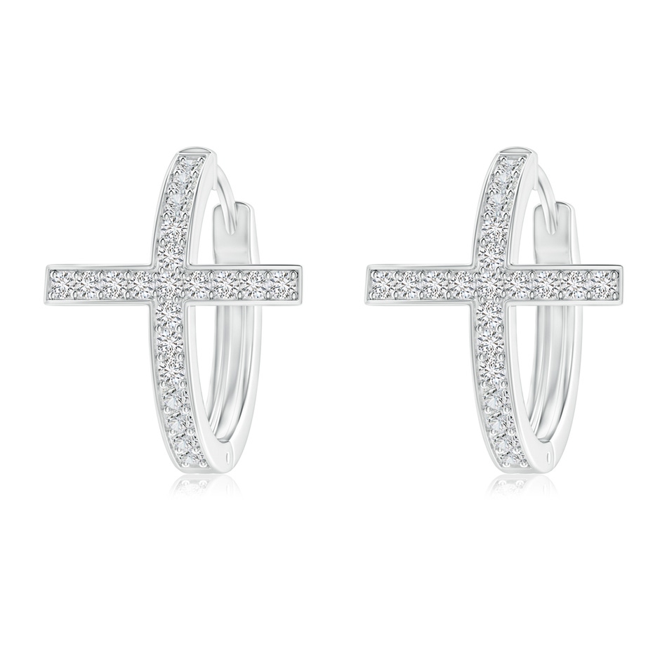 1.1mm HSI2 Pave-Set Diamond Cross Hoop Earrings in P950 Platinum 