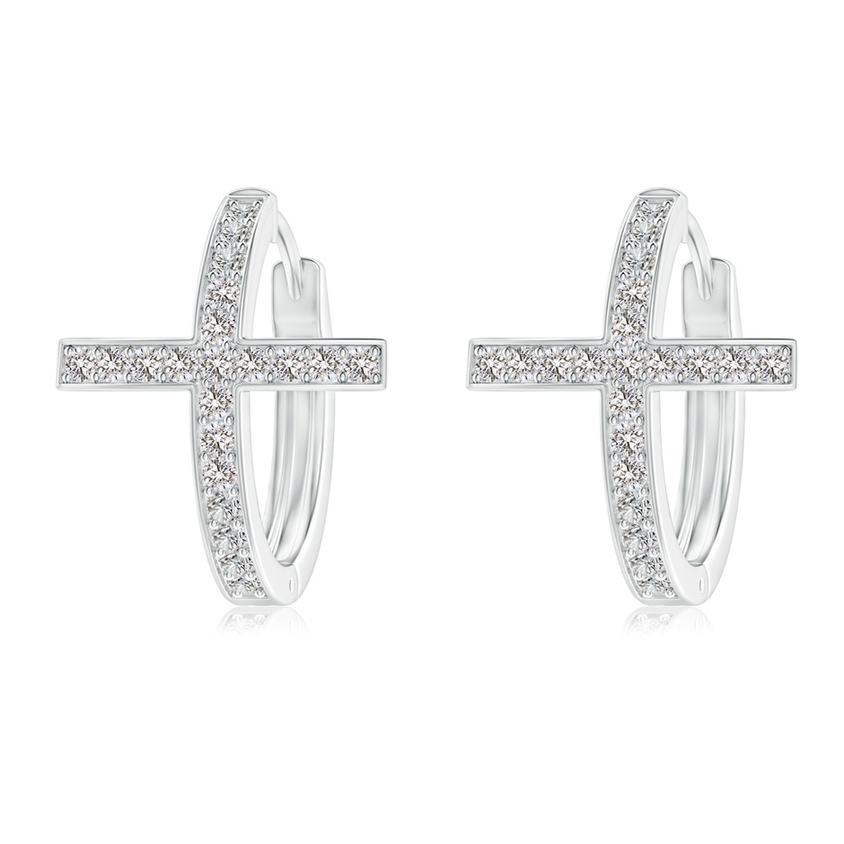 1.1mm IJI1I2 Pave-Set Diamond Cross Hoop Earrings in P950 Platinum 