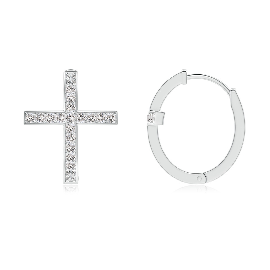 1.1mm IJI1I2 Pave-Set Diamond Cross Hoop Earrings in P950 Platinum side-1