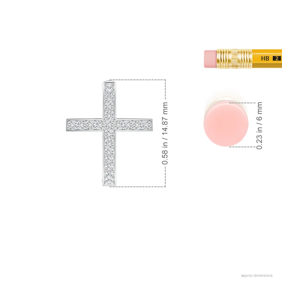 1.2mm HSI2 Pave-Set Diamond Cross Hoop Earrings in White Gold ruler