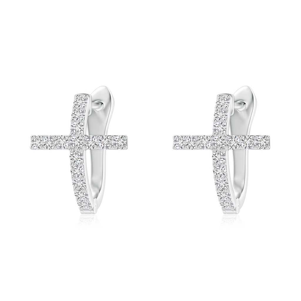 1.2mm HSI2 Prong-Set Diamond Cross Hoop Earrings in P950 Platinum