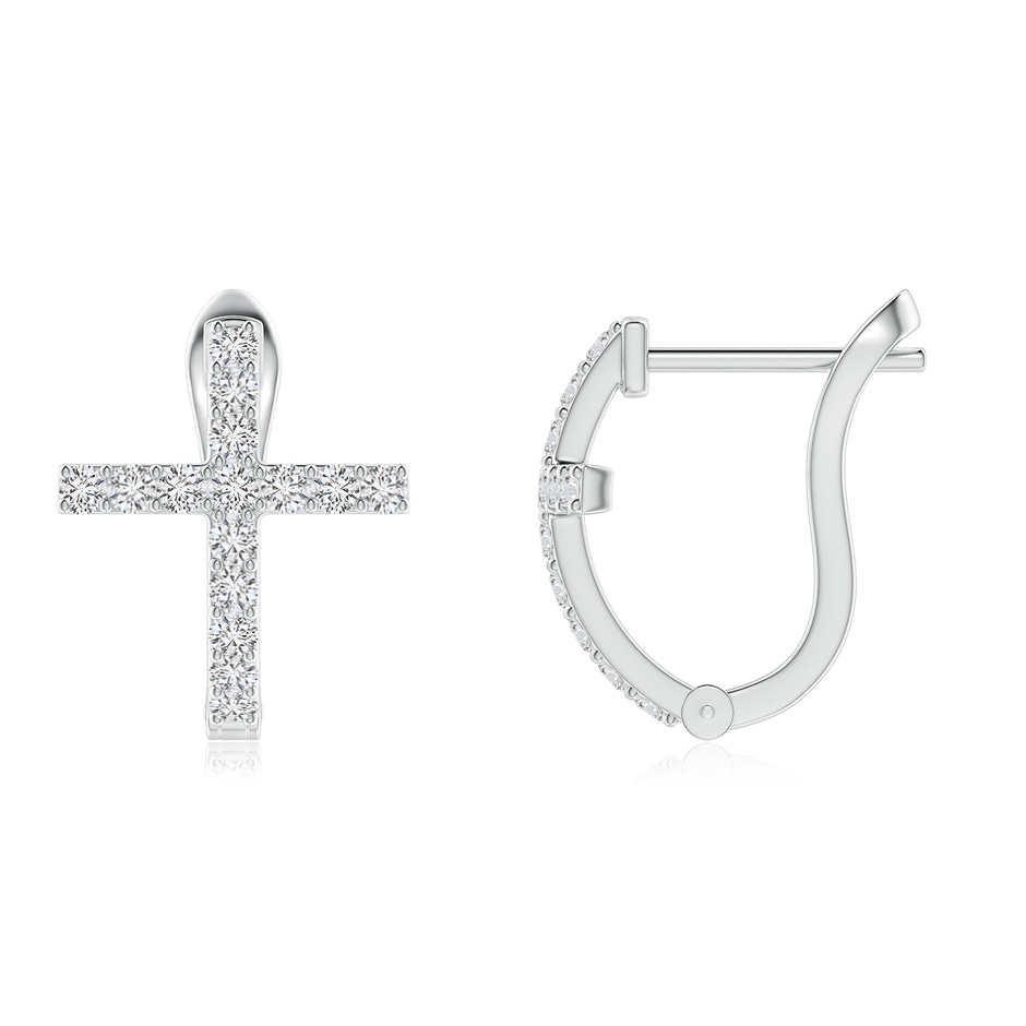 1.2mm HSI2 Prong-Set Diamond Cross Hoop Earrings in P950 Platinum side 199