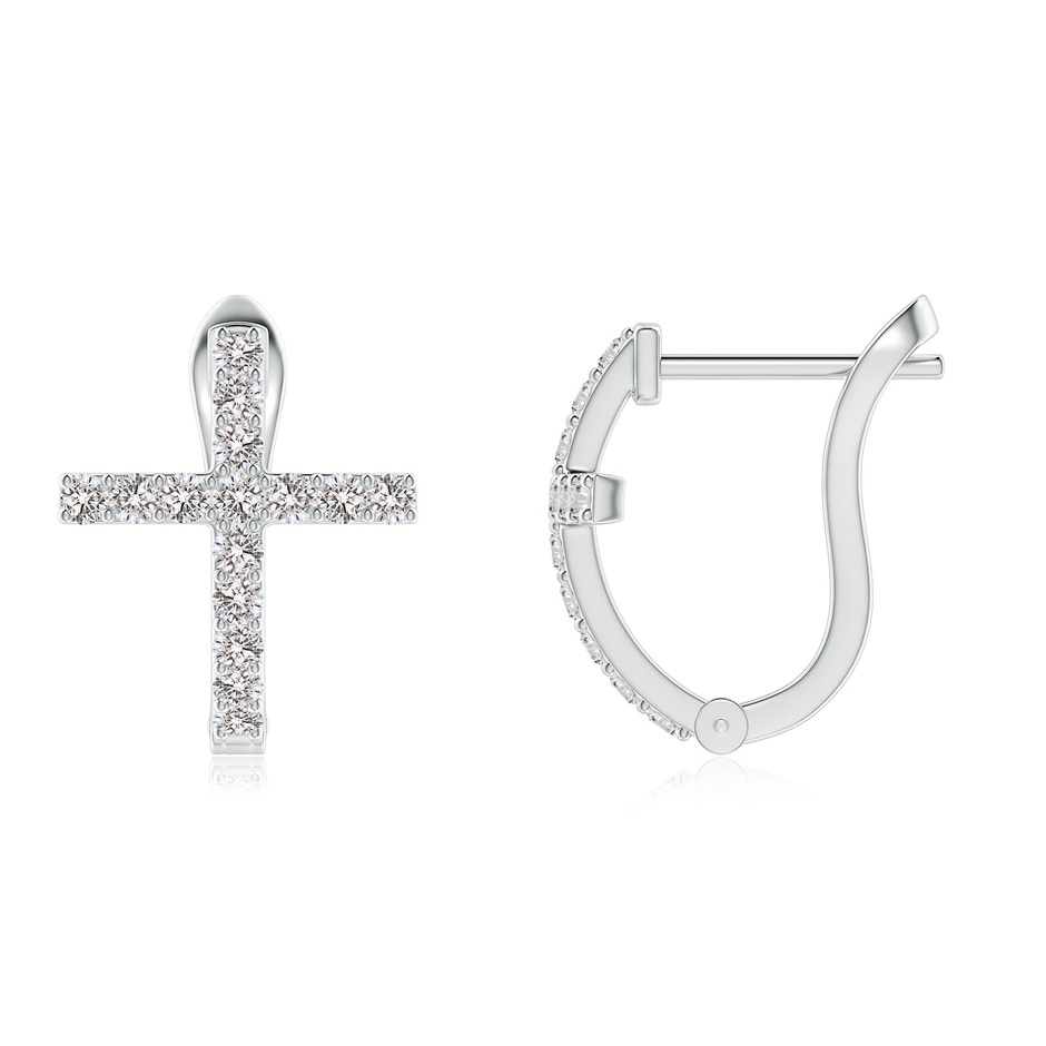 1.2mm IJI1I2 Prong-Set Diamond Cross Hoop Earrings in 18K White Gold side 199