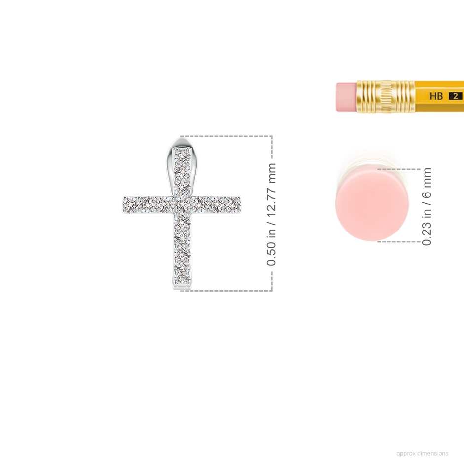 1.2mm IJI1I2 Prong-Set Diamond Cross Hoop Earrings in 18K White Gold ruler