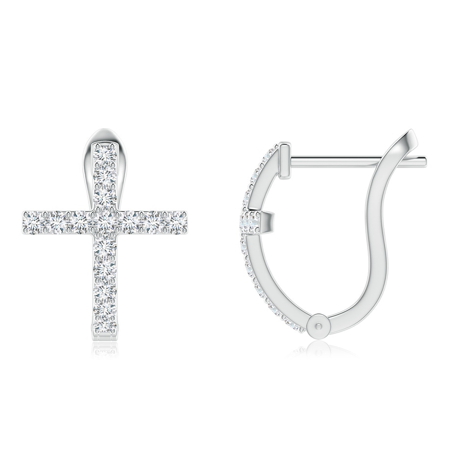 1.35mm GVS2 Prong-Set Diamond Cross Hoop Earrings in White Gold side 199