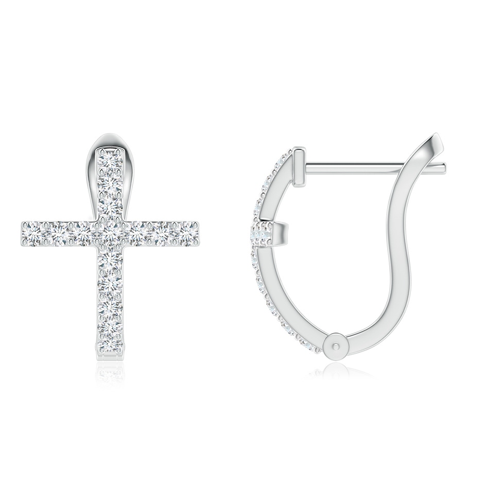 1.55mm GVS2 Prong-Set Diamond Cross Hoop Earrings in White Gold side 199