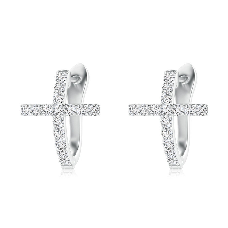 1.55mm HSI2 Prong-Set Diamond Cross Hoop Earrings in P950 Platinum 