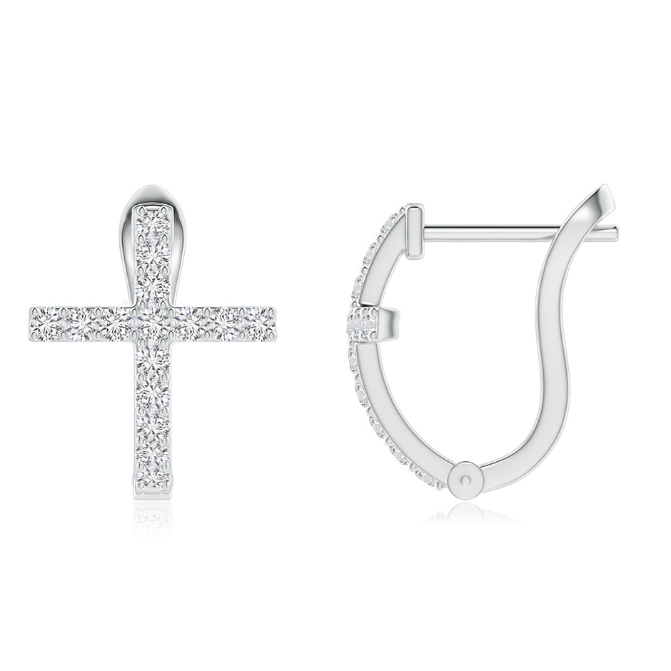1.55mm HSI2 Prong-Set Diamond Cross Hoop Earrings in P950 Platinum side 199