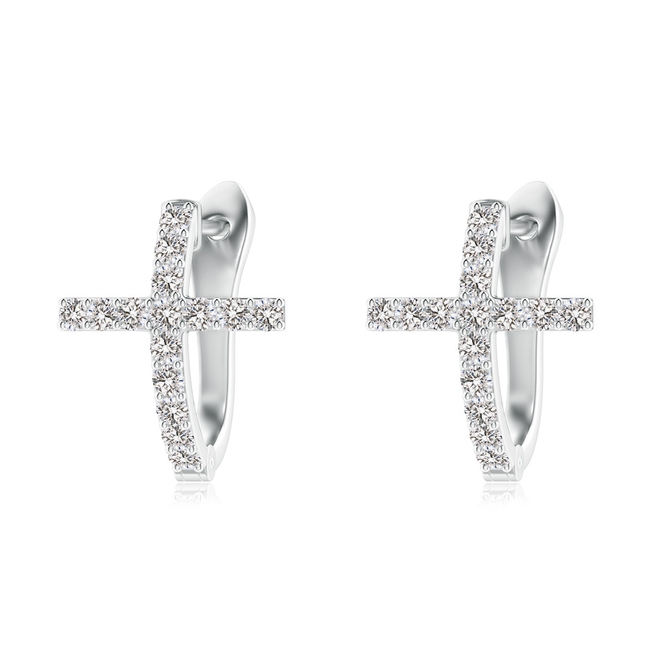 1.55mm IJI1I2 Prong-Set Diamond Cross Hoop Earrings in P950 Platinum 