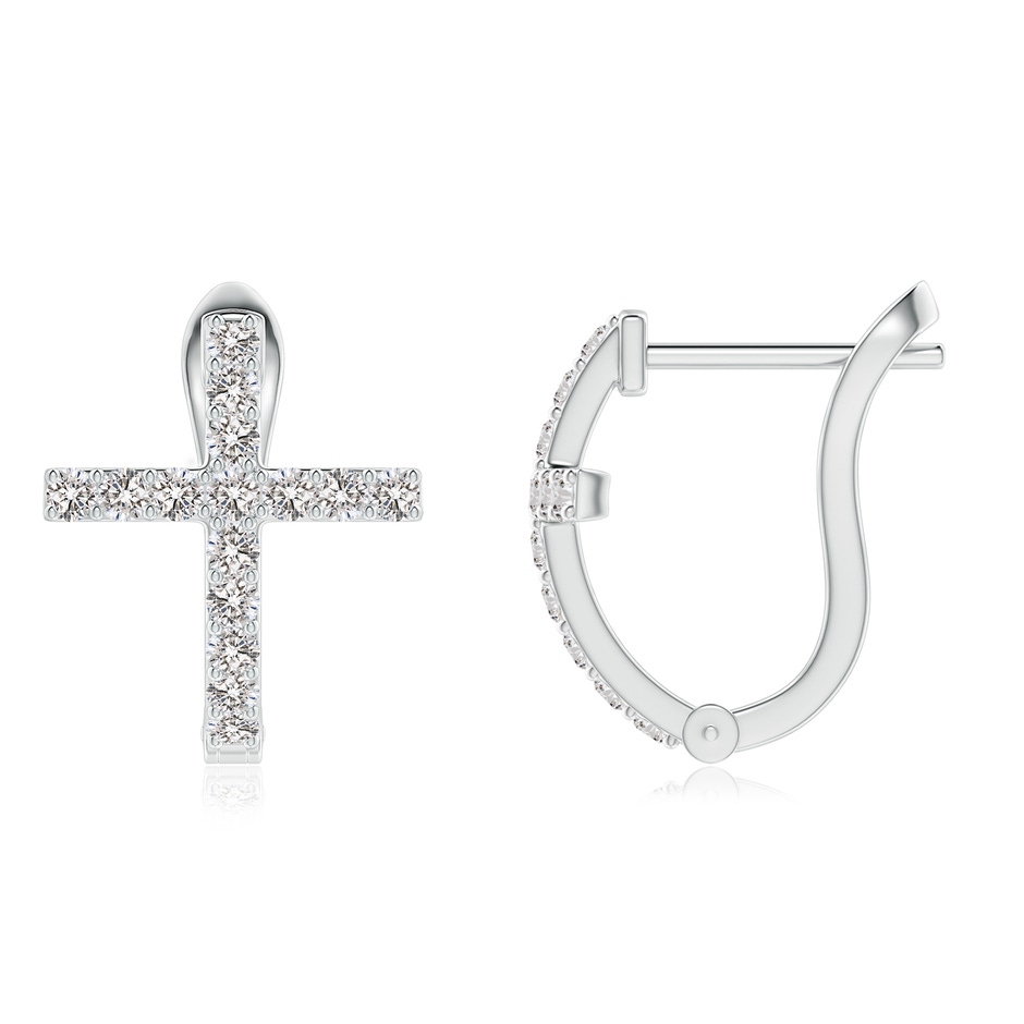 1.55mm IJI1I2 Prong-Set Diamond Cross Hoop Earrings in P950 Platinum side 199