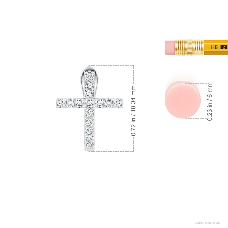 1.8mm GVS2 Prong-Set Diamond Cross Hoop Earrings in White Gold ruler