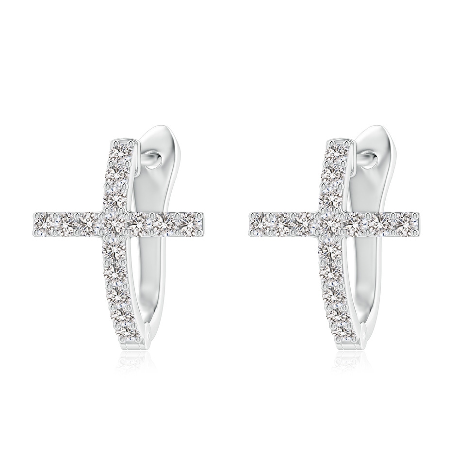1.8mm IJI1I2 Prong-Set Diamond Cross Hoop Earrings in P950 Platinum 