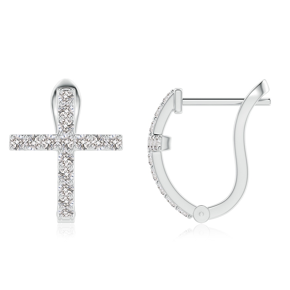 1.8mm IJI1I2 Prong-Set Diamond Cross Hoop Earrings in P950 Platinum side 199