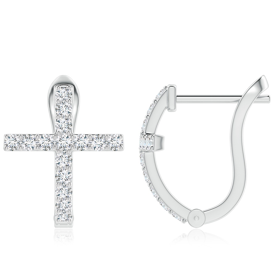 2mm GVS2 Prong-Set Diamond Cross Hoop Earrings in White Gold side 199
