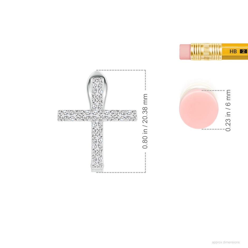 2mm HSI2 Prong-Set Diamond Cross Hoop Earrings in White Gold ruler