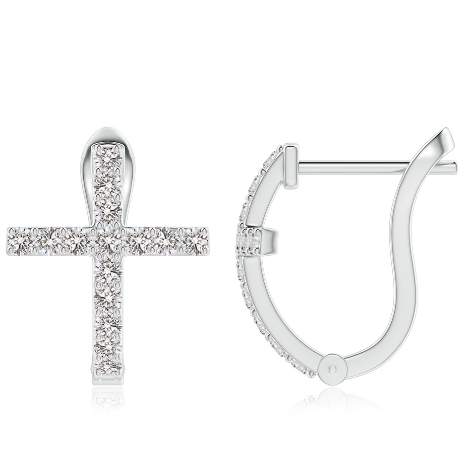 2mm IJI1I2 Prong-Set Diamond Cross Hoop Earrings in White Gold side 199