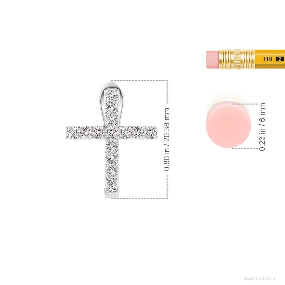 2mm IJI1I2 Prong-Set Diamond Cross Hoop Earrings in White Gold ruler