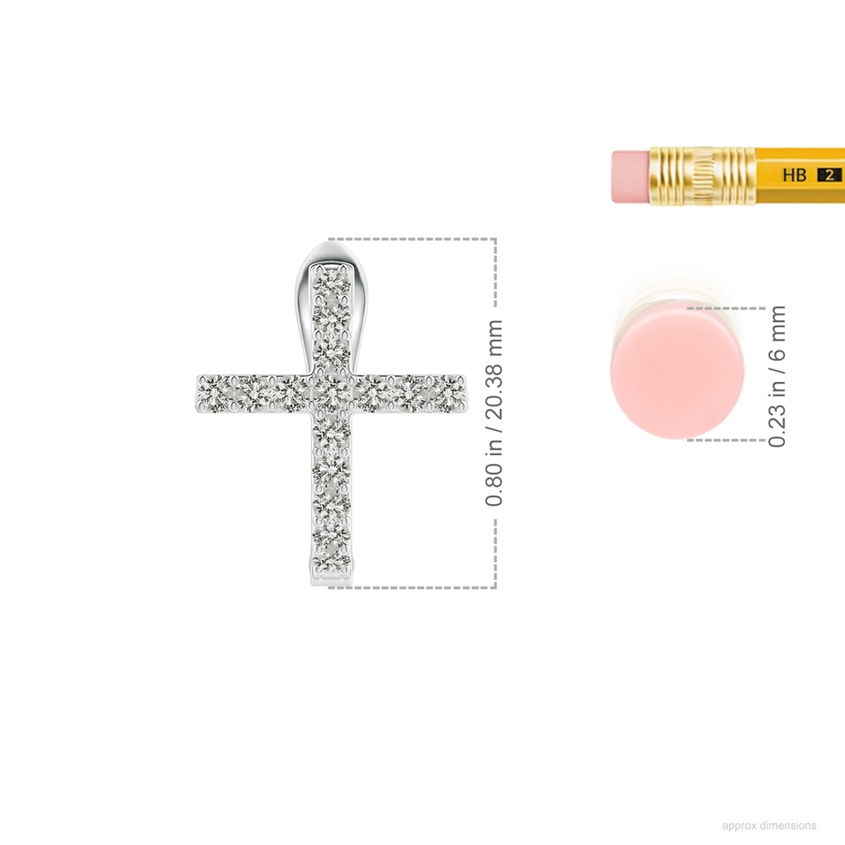 2mm KI3 Prong-Set Diamond Cross Hoop Earrings in White Gold ruler