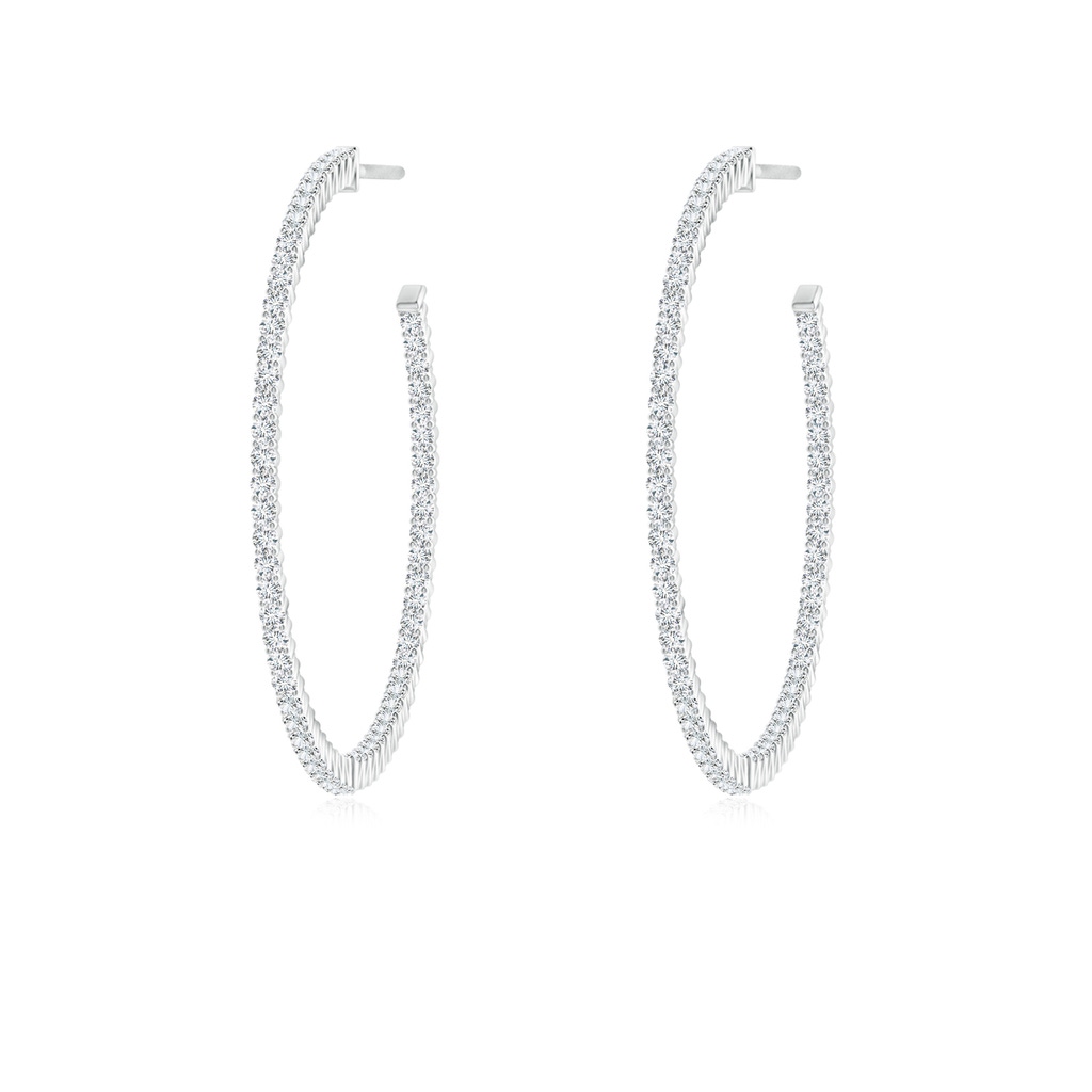 1.1mm GVS2 Prong-Set Round Diamond Inside Out Hoop Earrings in White Gold