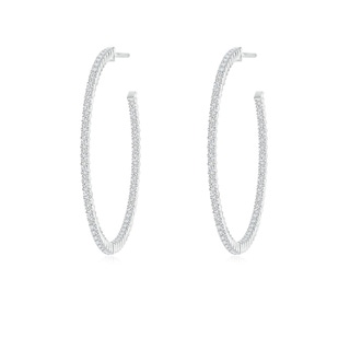 1.1mm HSI2 Prong-Set Round Diamond Inside Out Hoop Earrings in White Gold