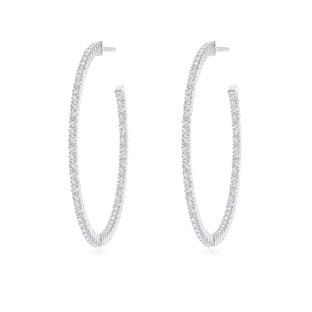 1.2mm GVS2 Prong-Set Round Diamond Inside Out Hoop Earrings in White Gold