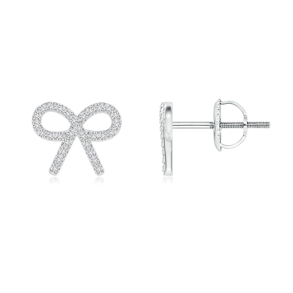 0.9mm HSI2 Diamond Bow Stud Earrings in White Gold 