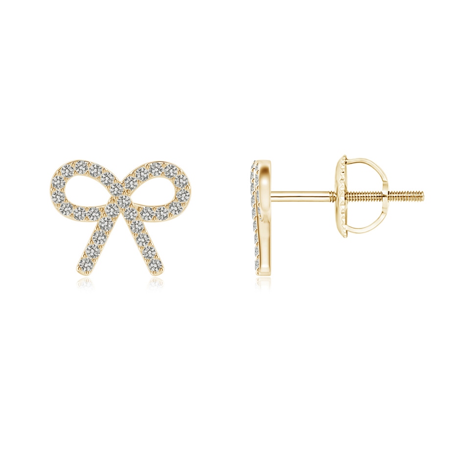 0.9mm KI3 Diamond Bow Stud Earrings in Yellow Gold 