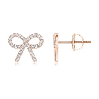 1.05mm GVS2 Diamond Bow Stud Earrings in Rose Gold