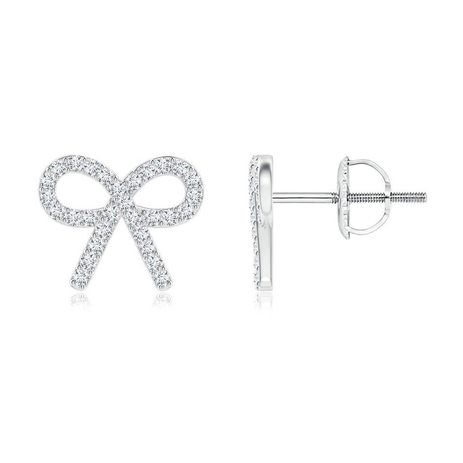 1.05mm GVS2 Diamond Bow Stud Earrings in White Gold 