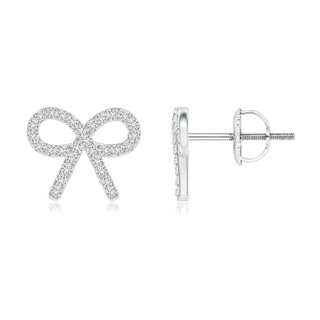 1.05mm HSI2 Diamond Bow Stud Earrings in White Gold