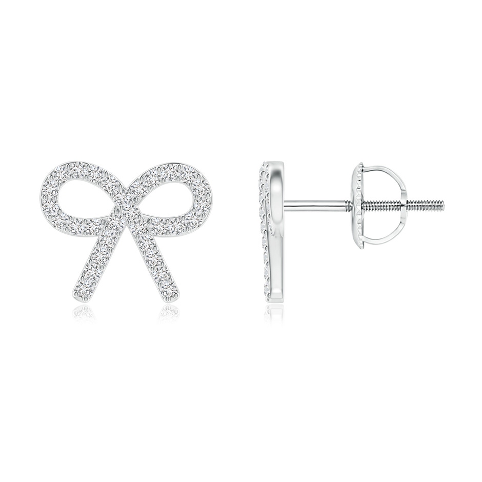 1.05mm HSI2 Diamond Bow Stud Earrings in White Gold 