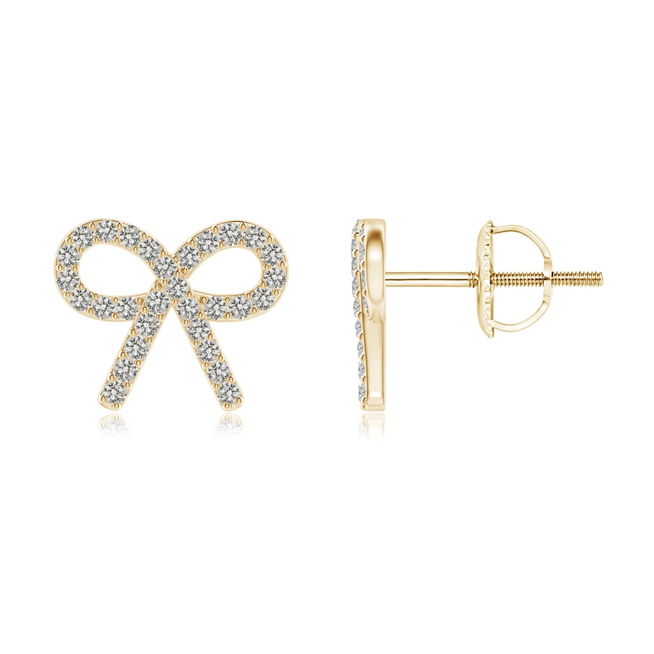 1.05mm KI3 Diamond Bow Stud Earrings in Yellow Gold 