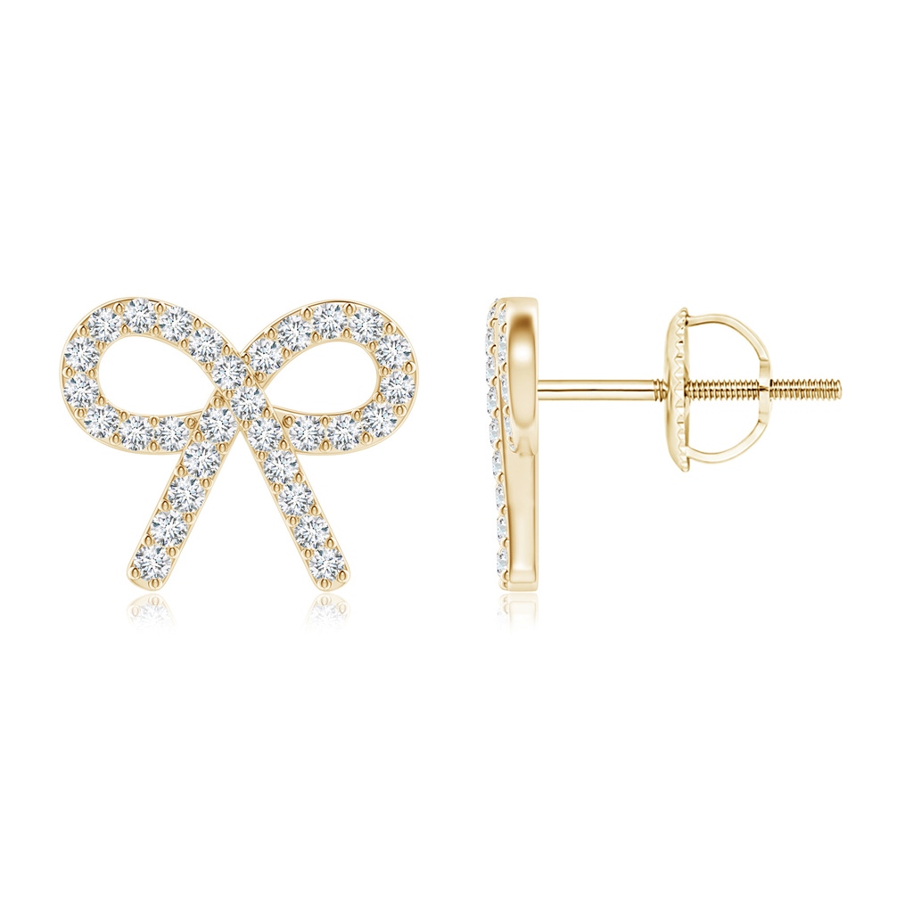 1.15mm GVS2 Diamond Bow Stud Earrings in Yellow Gold
