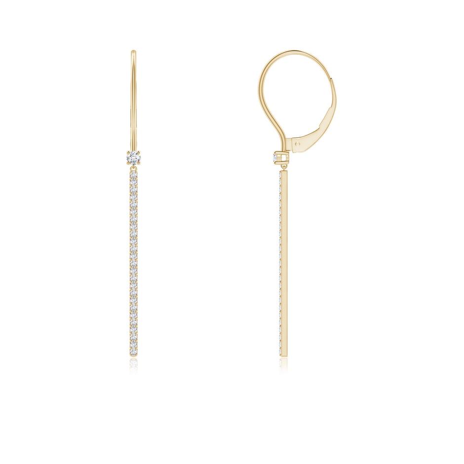 2.1mm GVS2 Diamond Bar Leverback Earrings in Yellow Gold 