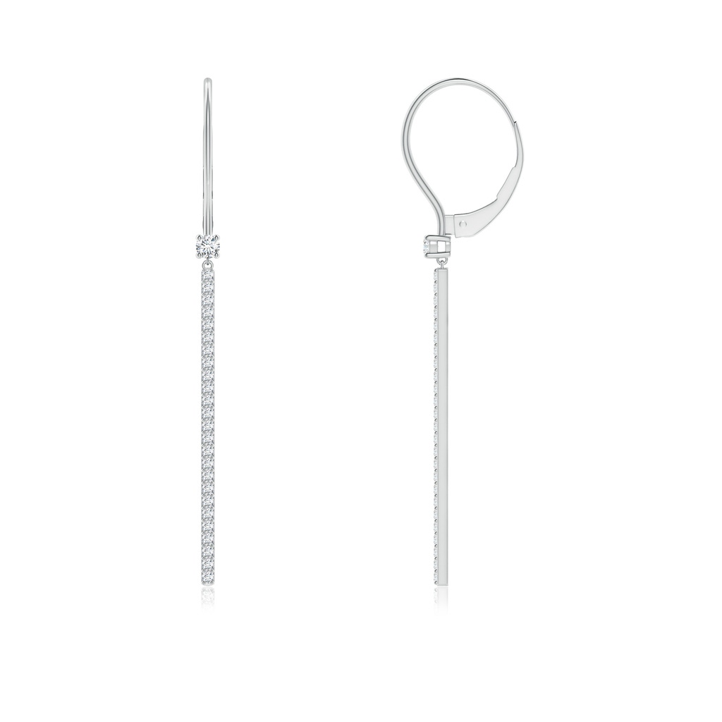 2.3mm GVS2 Diamond Bar Leverback Earrings in White Gold