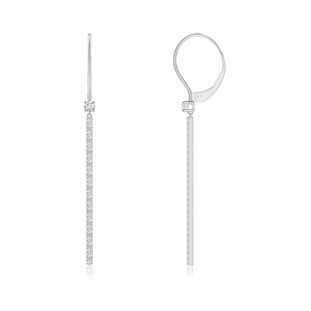 2.5mm GVS2 Diamond Bar Leverback Earrings in White Gold