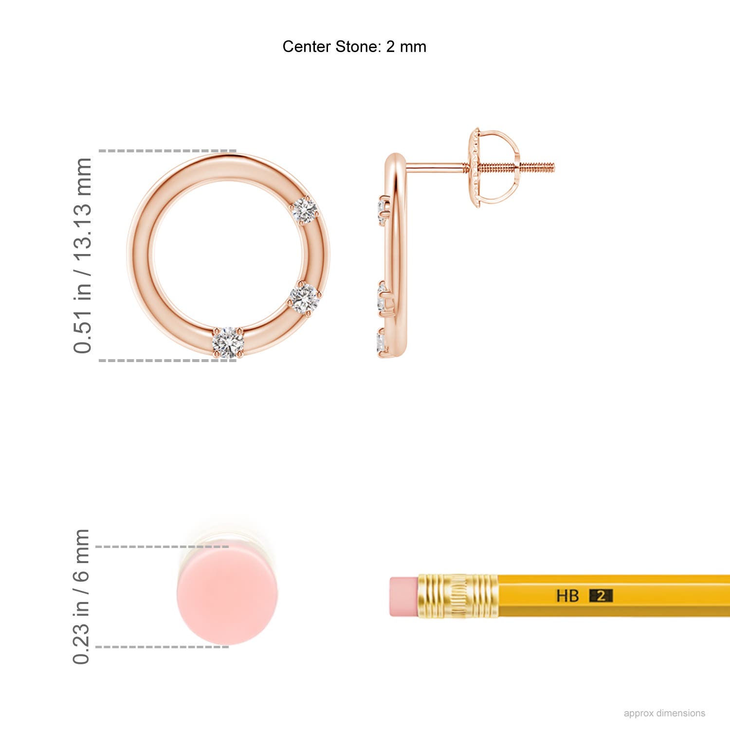 I-J, I1-I2 / 0.16 CT / 14 KT Rose Gold